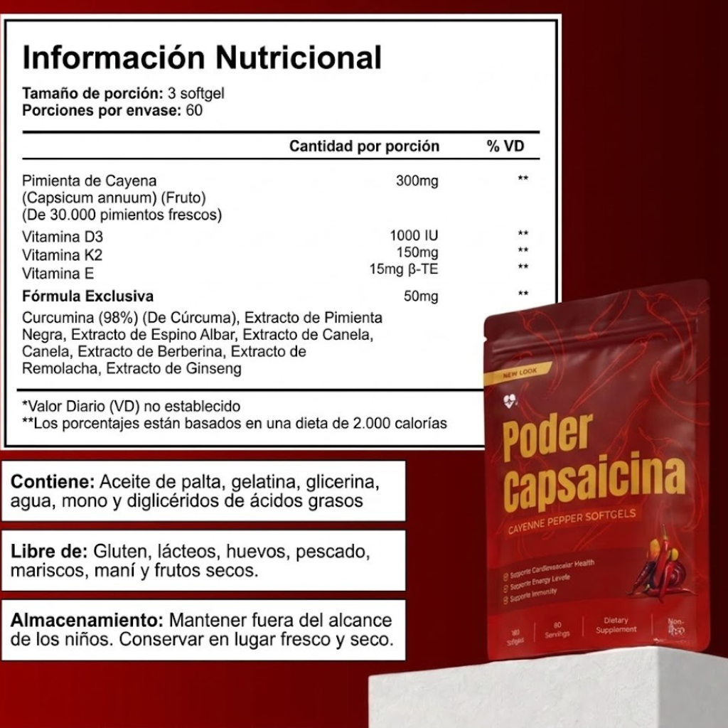 Poder Capsaicina® — Terminá con la mala circulación. Sentite vivo de nuevo.
